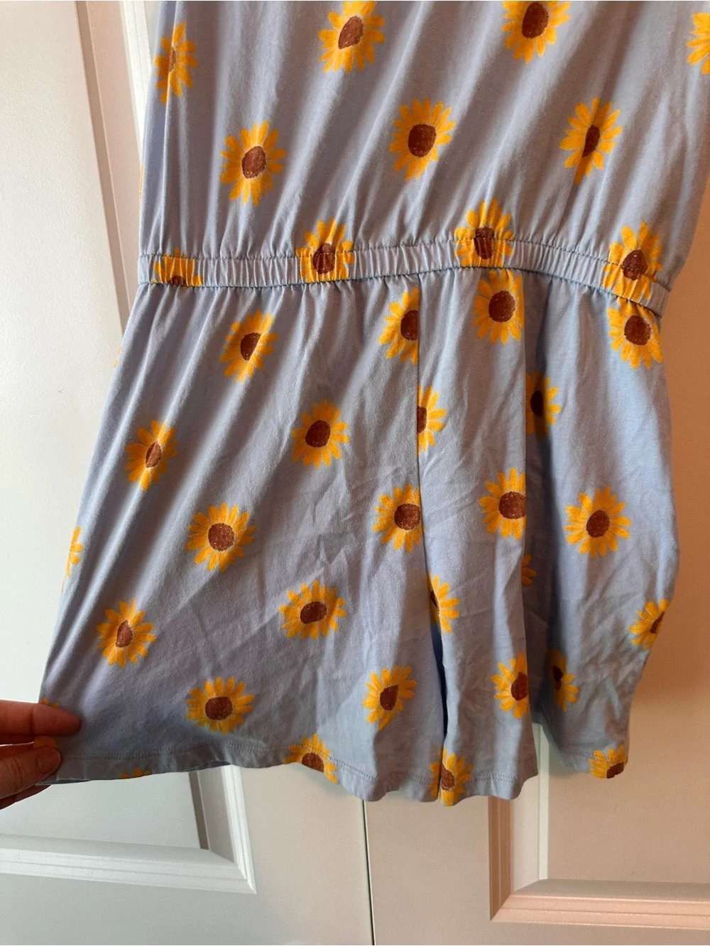 Girls XL Old Navy Light Blue Sunflower Print Romper